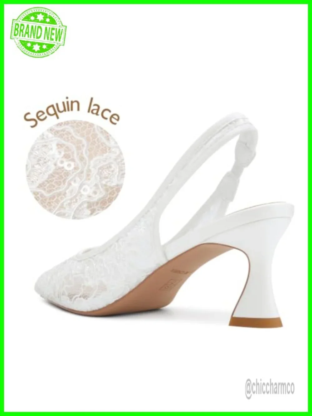 Lace Mesh Slingback Kitten Heel Pumps 2.5
